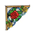 Lightning Roselia Floral Tiffany-Glass Window Panel 10 in. CH3P106RF10-CGP